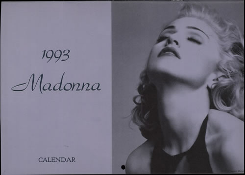 マドンナ　カレンダーポスター Madonna 1993 Madonna Japanese Promo calendar (337873) PROMO